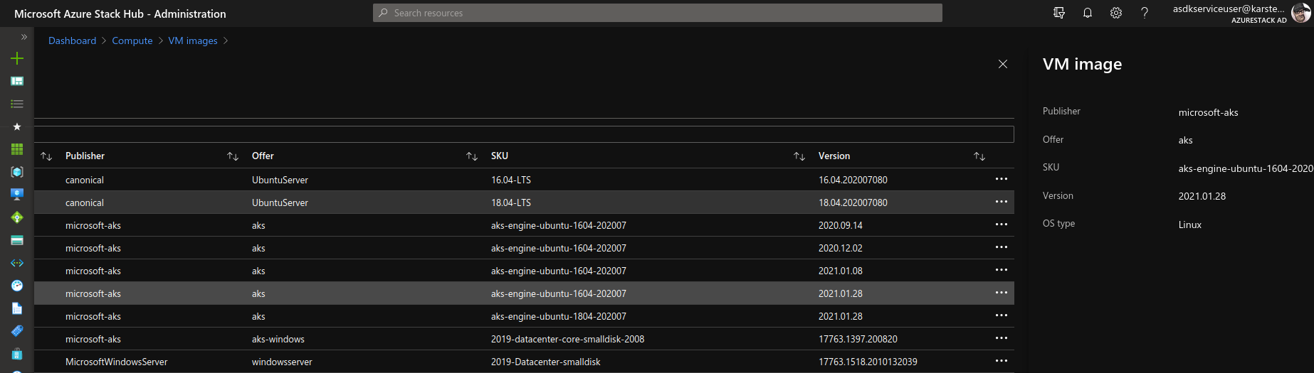 up to date AKS Image SKU`s on AzureStack Hub, newer Versions of AKS-Engine and Kubernetes